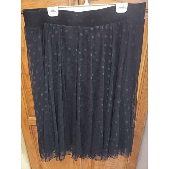 NEW TORRID Size 3 (3xl) Black Polka Dot Tulle Midi Skirt - Picture 1 of 3